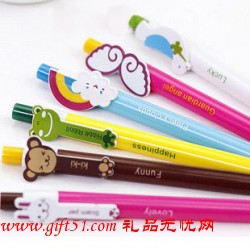七彩卡通動(dòng)物圓珠筆