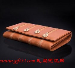 羊皮多拉鏈中長(zhǎng)款錢(qián)包卡包