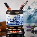 錦繡前程炭雕筆筒