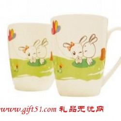 小兔卡通骨瓷對(duì)杯 兒童節(jié)禮品