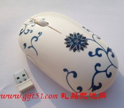 青花向陽(yáng)花無(wú)線鼠標(biāo)定制批發(fā)