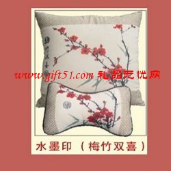 梅竹雙喜車(chē)枕包枕套裝