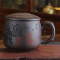 花開(kāi)富貴紫砂杯/宜興紫砂杯