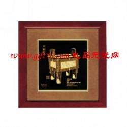 司馬司母戊鼎金箔畫(huà)擺件