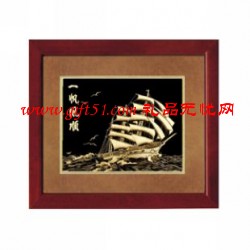 一帆風(fēng)順金箔畫(huà)擺件 節(jié)日慶典禮品
